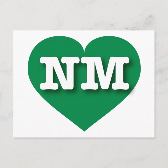 Postal Nuevo México Corazón Verde - Amo NM (Anverso)