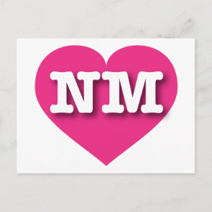 Postal Nuevo México Hot Pink Heart - Amo NM
