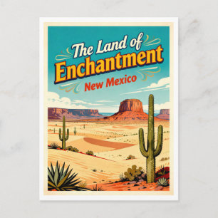 Postal NUEVO MÉXICO La Tierra del Encanto Retro años 50