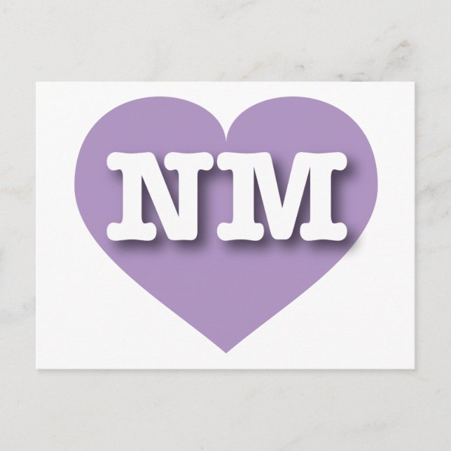 Postal Nuevo México Lavender Heart - Amo NM (Anverso)