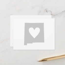 Postal Nuevo México Mapa forma Corazón Gris México