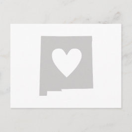 Postal Nuevo México Mapa forma Corazón Gris México