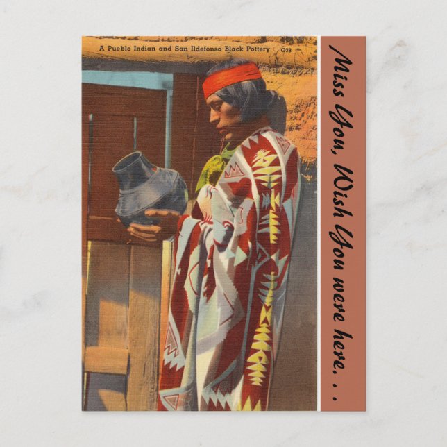 Postal Nuevo México, Pueblo Indio, San Ildefonso Pueblo (Anverso)