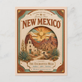 Postal Nuevo México Vintage Paper Cut American Arcana