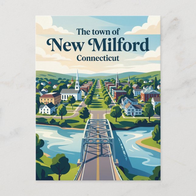 Postal Nuevo Milford Connecticut (Anverso)