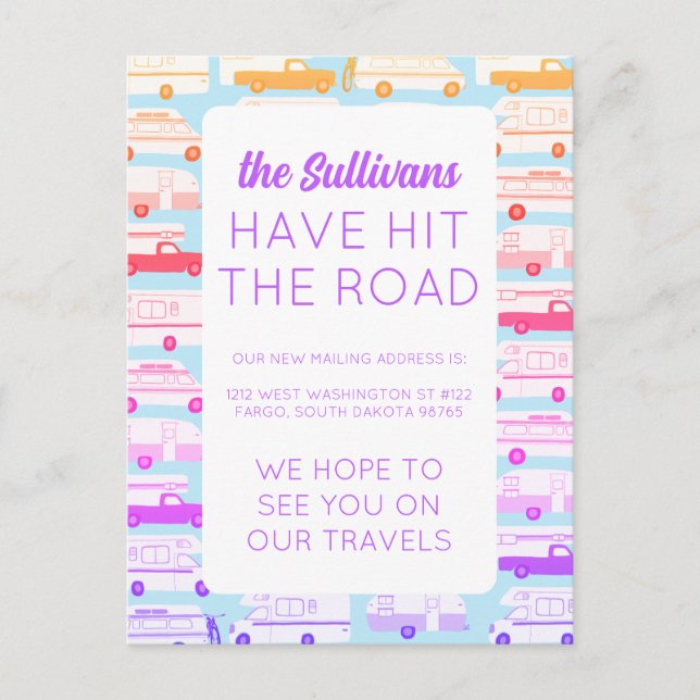 Postal NUEVO MODELO DE DIRECCIONES NOMAD Camper Trailer V (Anverso)