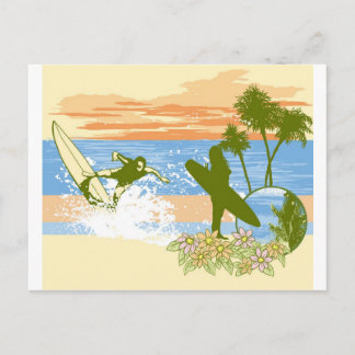 Postal nuevo muchacho del chica de la playa de Hawaii de
