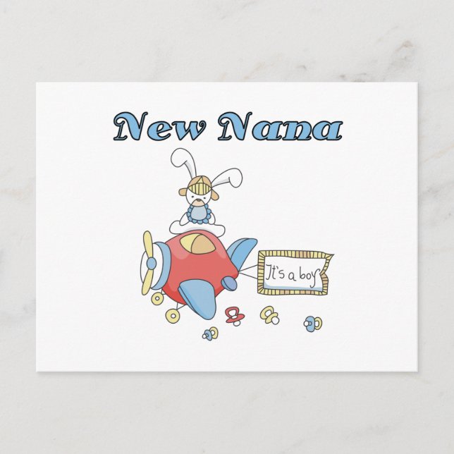 Postal Nuevo Nana de camisetas y regalos para niños avion (Anverso)