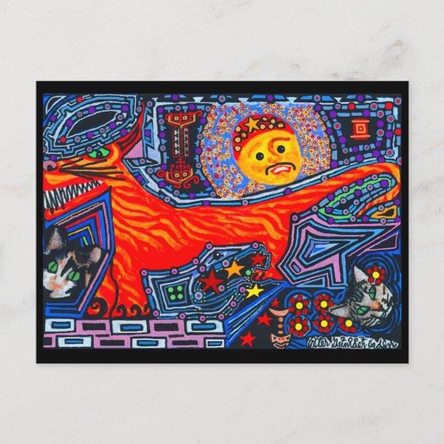 Postal Nuevo perro y gatos malvados mexicanos de Tasmania (Anverso)