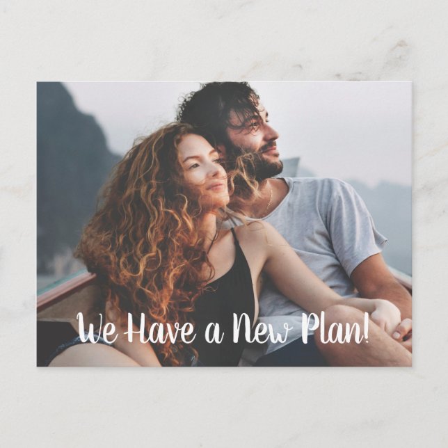 Postal Nuevo plan revisado de postergación del Boda con f (Anverso)