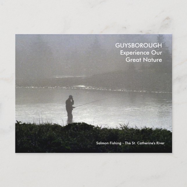 Postal Nuevo puerto, NS - Pesca de salmón, madrugada (Anverso)