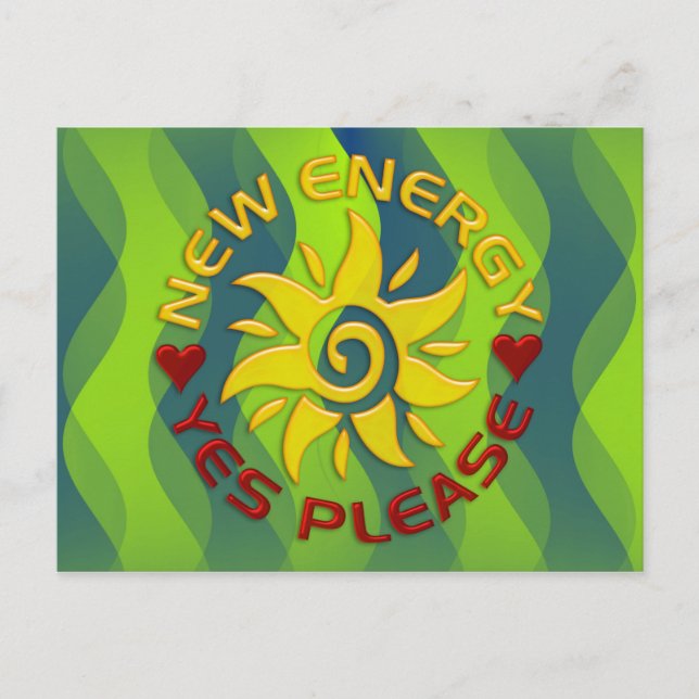 Postal NUEVO SOL ENERGÉTICO | olas verdes (Anverso)