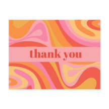 Nuevo Surco Retro Abstracto Rosa Naranja Gracias