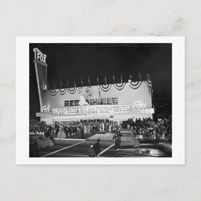 Postal Nuevo Teatro Fox, Venecia, California, 1951 (Anverso)