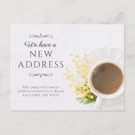 Postal Nuevo tema del café Notificación de dirección