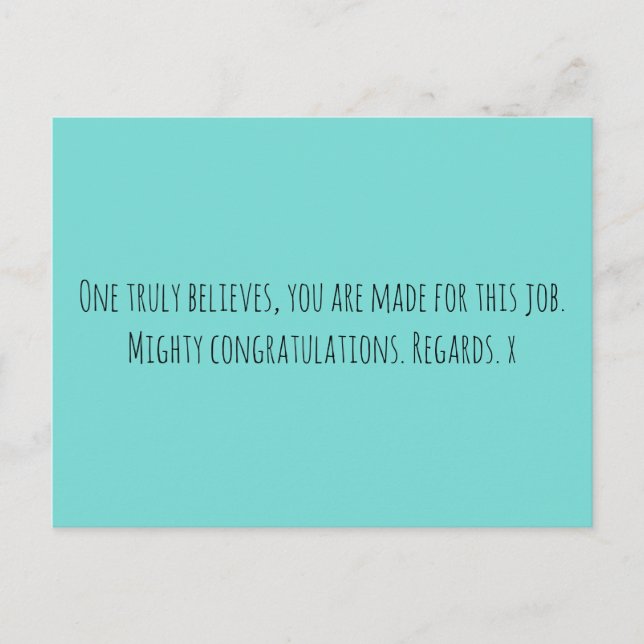 Postal Nuevo trabajo (Anverso)