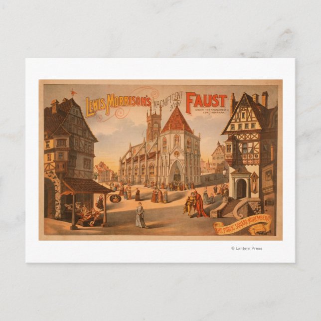 Postal Nuevo y magnífico Fausto Nuremberg Poster alemán (Anverso)