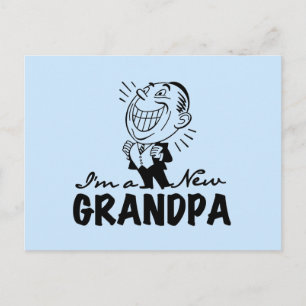 Postal Nuevos camisetas y regalos sonrientes del abuelo