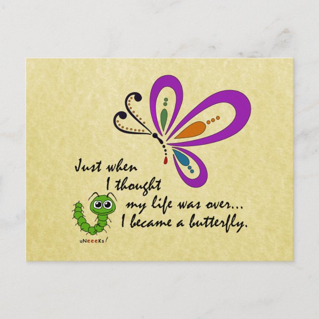 Postal Nuevos comienzos de mariposa (Anverso)