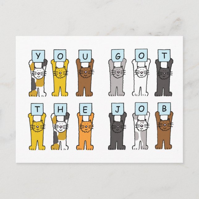 Postal Nuevos Gatos Personalizados de felicitaciones por  (Anverso)