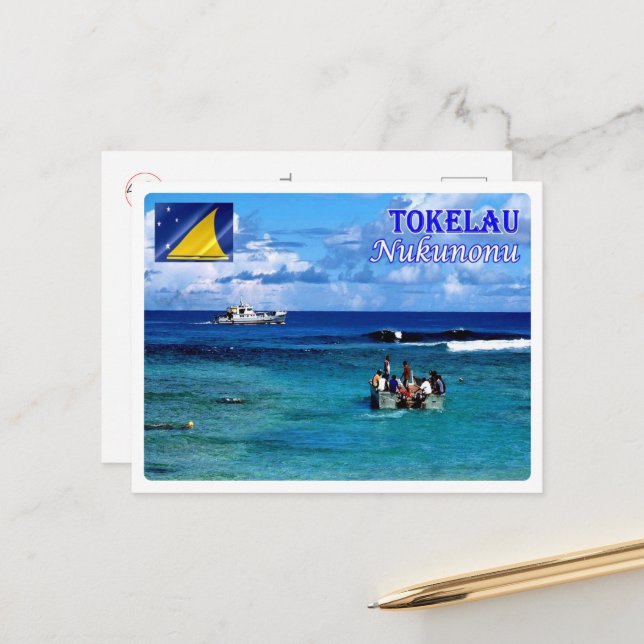 Postal Nukunonu - Tokelau - Vistas al mar - (Anverso/Reverso In Situ)
