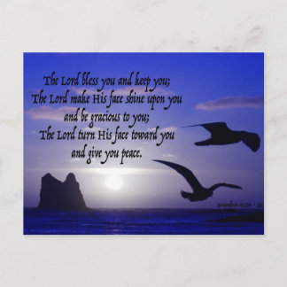 Postal num 6:24-26 en doble blues de pájaro