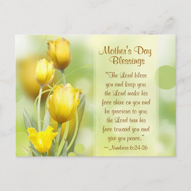 Postal Numbers 6:24-26, Mother's Day Blessings, Tulips (Anverso)