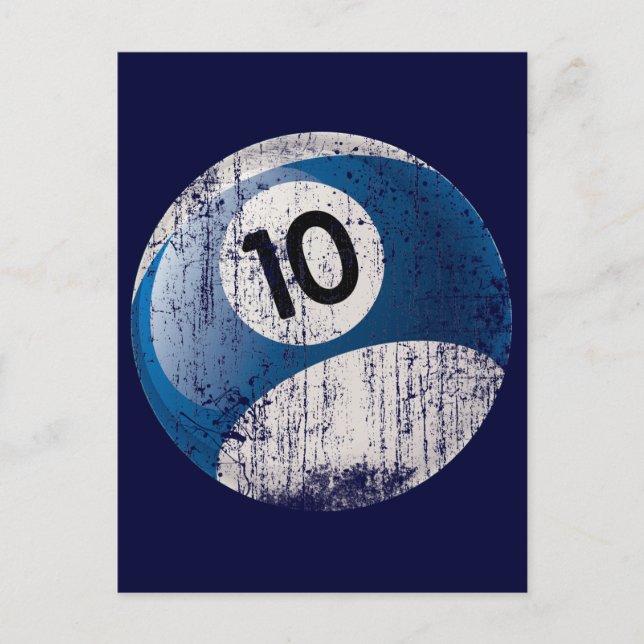 POSTAL NÚMERO 10 BILLIARDS BALL - ESTILO ERODED (Anverso)