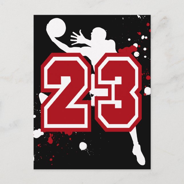 POSTAL NÚMERO 23 DEL JUGADOR DE BASKETBALL (Anverso)
