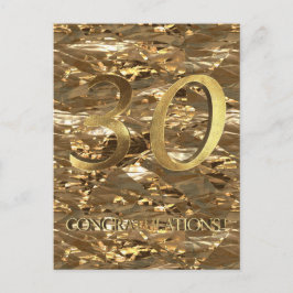 Postal Número 30 Tipografía de oro a 30 años