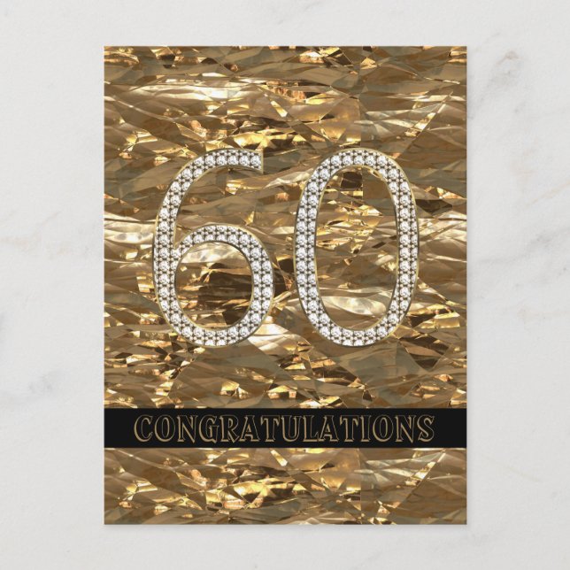 Postal Número 60 Boda de diamantes 60 años de oro (Anverso)