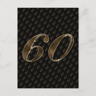 Postal Número 60 Oro Negro 60.º Boda de diamantes de cump