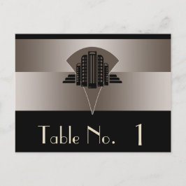 Postal Número de la mesa de la Torre del Art Deco del Neg