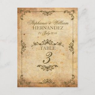 Postal Número de la mesa de recepción de Boda de Barco de