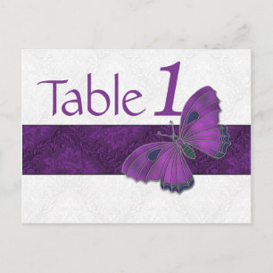 Postal Número de la mesa de recepción Mariposa Brocade Pú