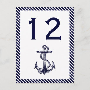 Postal Número de mesa Ancla Náutica Franja Diag Armada 2V