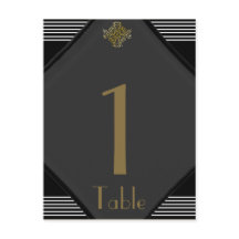 Número de Mesa de Boda Elegante Art Deco