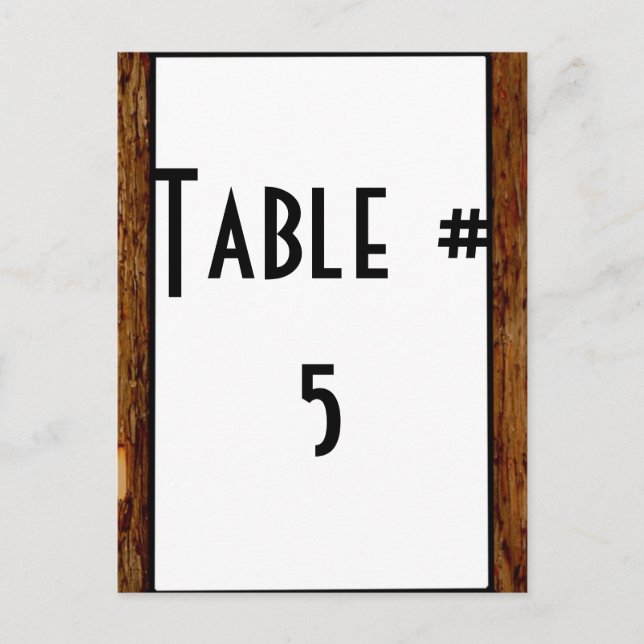 Postal Número de Mesa de Invitados (Anverso)