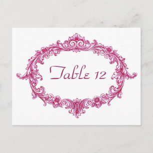 Postal Número de mesa de recepción de bodas de oveja rosa