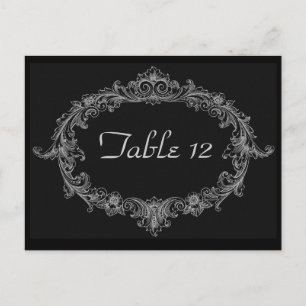 Postal Número de mesa de recepción de bodas plateadas y n