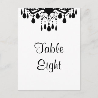 Postal Número de mesa del Gran Salón de Baile (blanco)