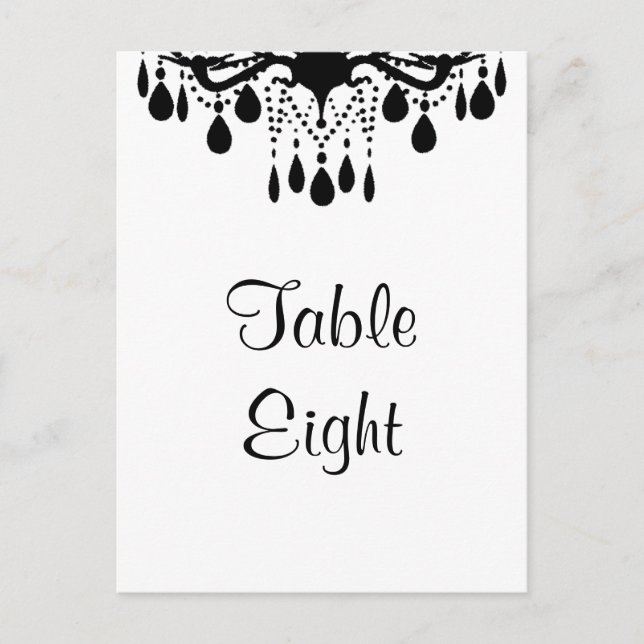 Postal Número de mesa del Gran Salón de Baile (blanco) (Anverso)