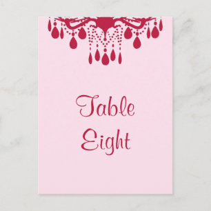 Postal Número de mesa del Gran Salón de Baile (rojo)