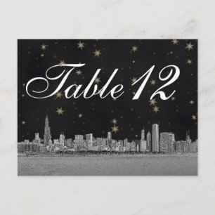 Postal Número de mesa Estrella de Oro Negro del Horizonte
