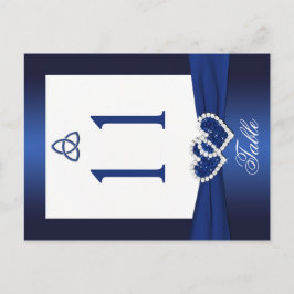 Postal Número de tabla azul y blanca de doble cara de la 