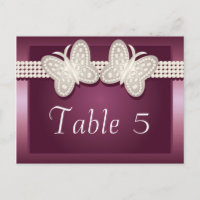Número de tabla de Boda de mariposa con estampado