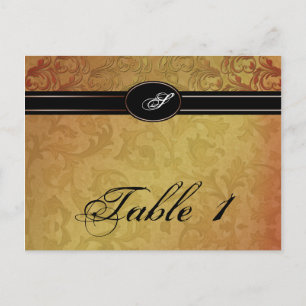 Postal Número de tabla de Boda de Regencia de Caída
