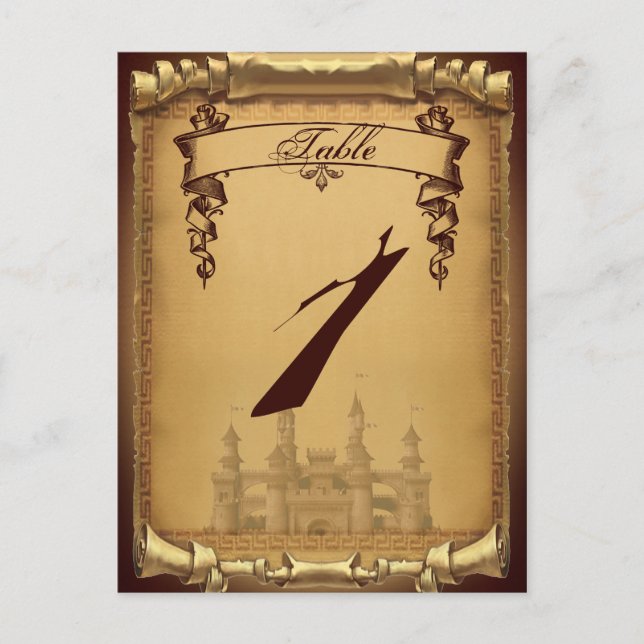 Postal Número de tabla de Boda de una vez (Anverso)