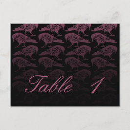 Postal Número de tabla de Boda gótico de Purple Raven
