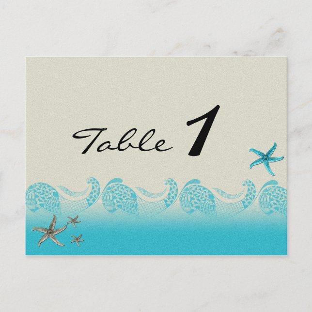 Postal Número de tabla de Bodas de arena y Aqua (Anverso)